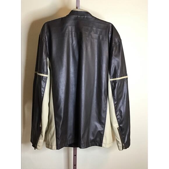 Distortion Custom Rags Men’s Vintage Faux Leather Motorcycle Jacket Sz.XXL  EUC - Picture 4 of 11